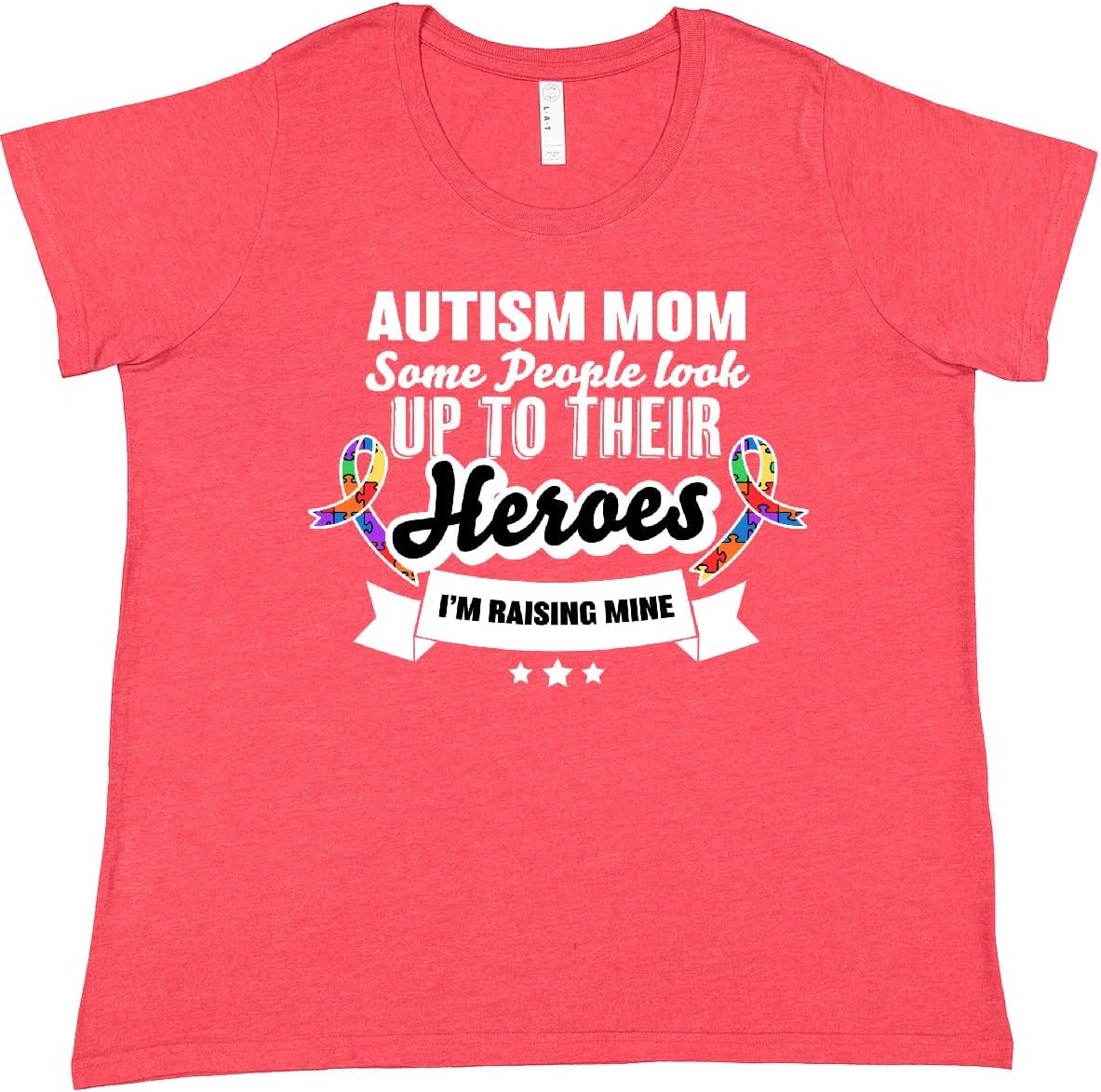 inktastic Autism Awareness Autism Mom with Puzzle Women's Plus Size T-Shirt