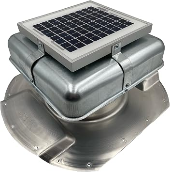 Solar Blaster 4.5W RoofBlaster Solar Fan for 6.5" Ribbed Conex Containers Galvanized | Ventilation Solution for Shipping Containers | Powered Completely by the Sun Solar Fan/Vent Unit