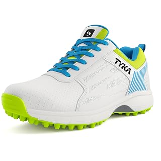 TYKA Velocity Cricket Shoes | Professional Rubber Stud Cricket Footwear for Men Neon Green (Neon Green, UK Footwear Size System, Adult, Men, Numeric, Medium, 7)