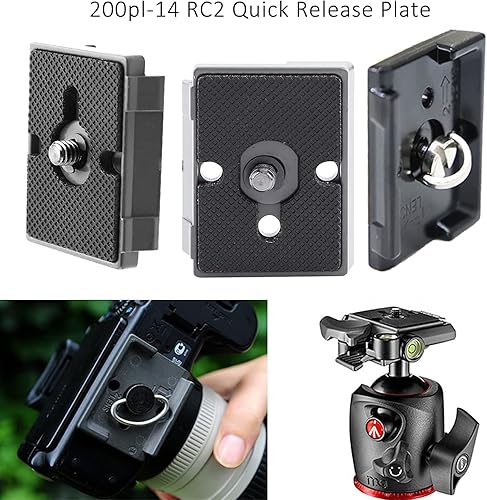 Miniatura 3 de Sequpr 2 unids liberación rápida placa trípode cámara para Manfrotto montaje placa 200pl-14 RC2 cámaras trípode cabeza