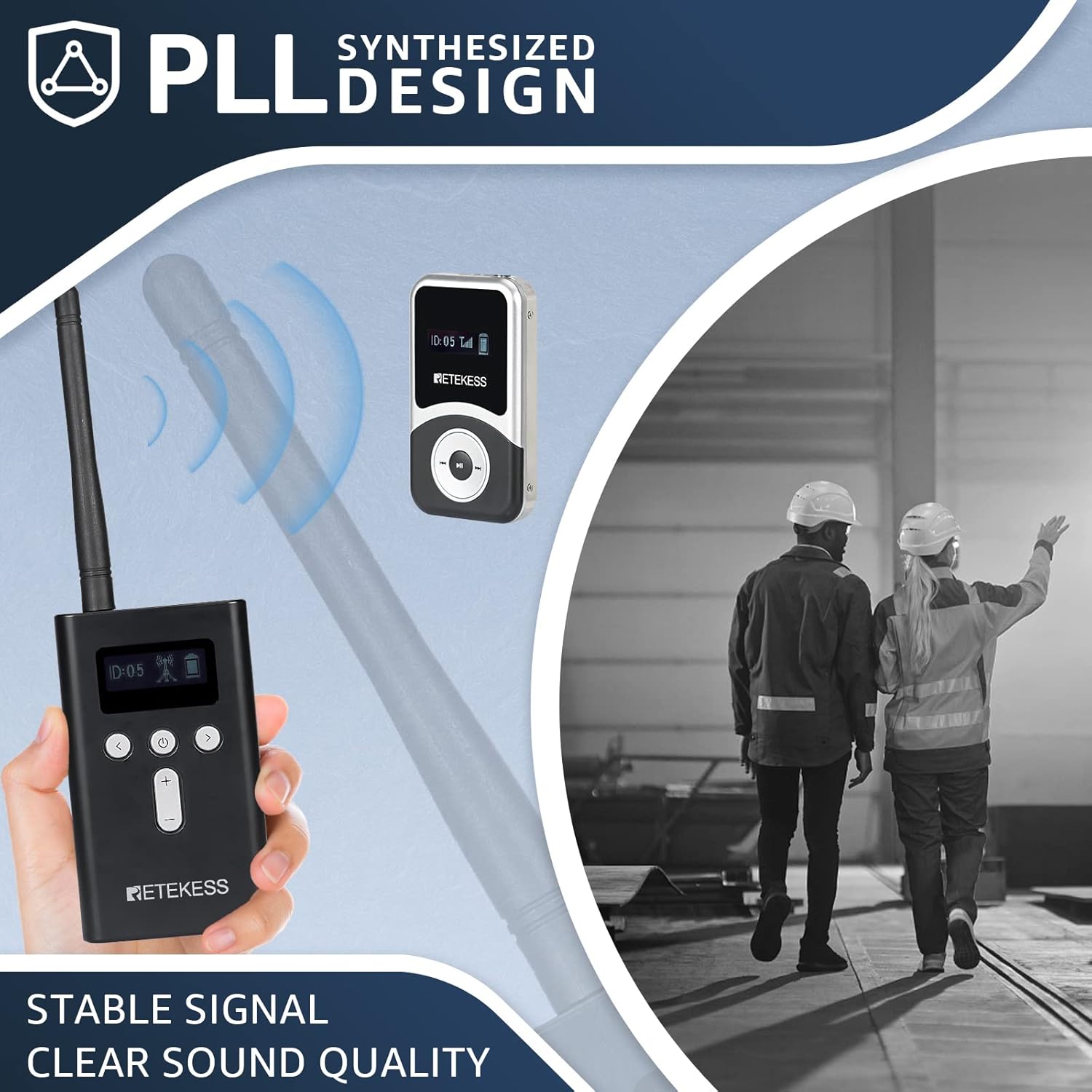 Retekess T130S Upgrade Wireless Tour Guide System, New Version of T130, 49 Channels, with 16 Port USB Charging Station（Case of 1 Transmitter 15 Receivers,）