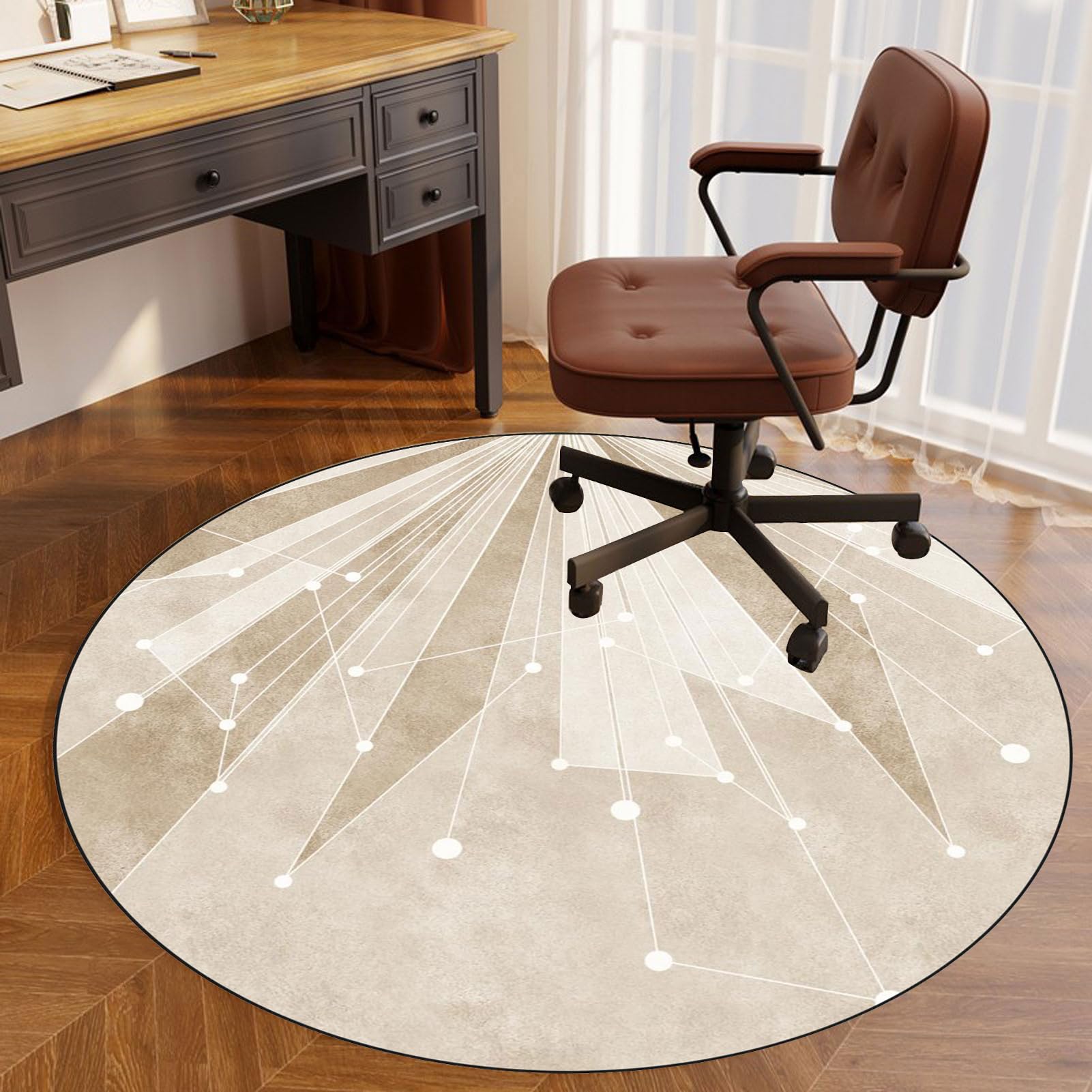 TOYOCC Chair Mat For Carpeted Floor 90 cm Round Gaming Chair Mats, Office Chair Mat, Multi-Purpose Carpet Protector, Desk Chair For Carpeted and Hardwood Floor, Protects Floors, Anti-Skidding