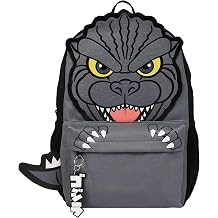 Godzilla Young Adult Backpack | 17-Inch Bag with 3D Character Front and Mesh Airflow Back Panel | Adjustable Padded Straps and Laptop Sleeve