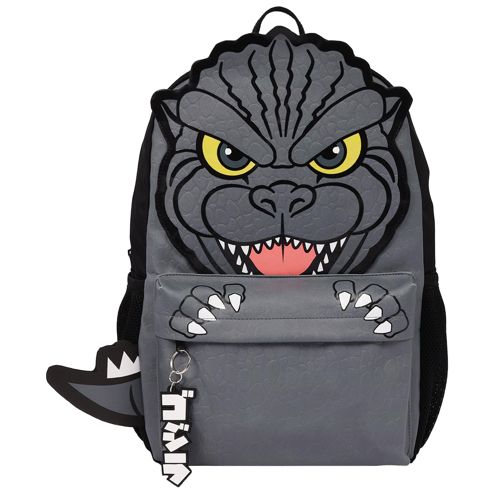 GODZILLA Young Adult Backpack | 17-Inch Bag with 3D Character Front and Mesh Airflow Back Panel | Adjustable Padded Straps and Laptop Sleeve