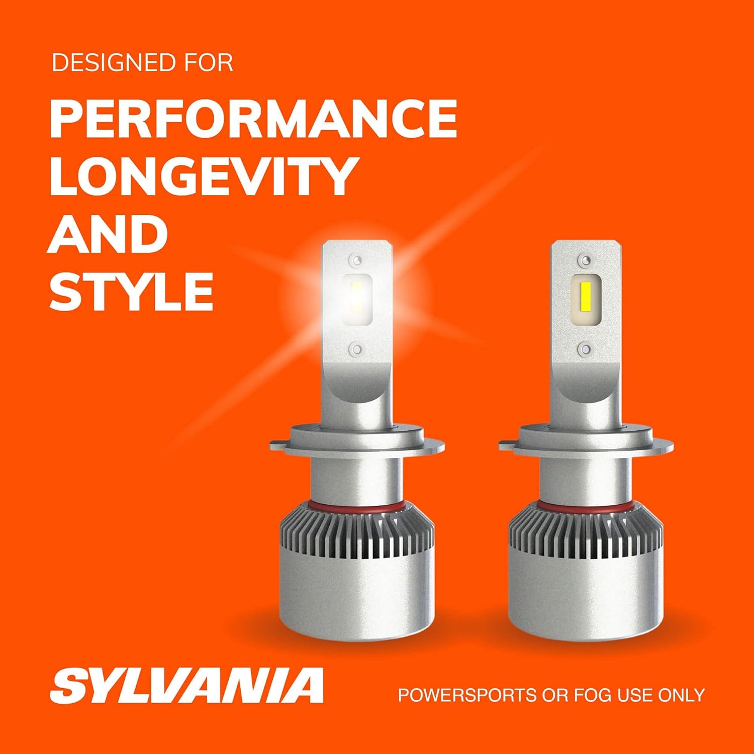 Sylvania H7 LED Powersport Headlight Bulbs for Off-Road Use or Fog Lights - 2 Pack