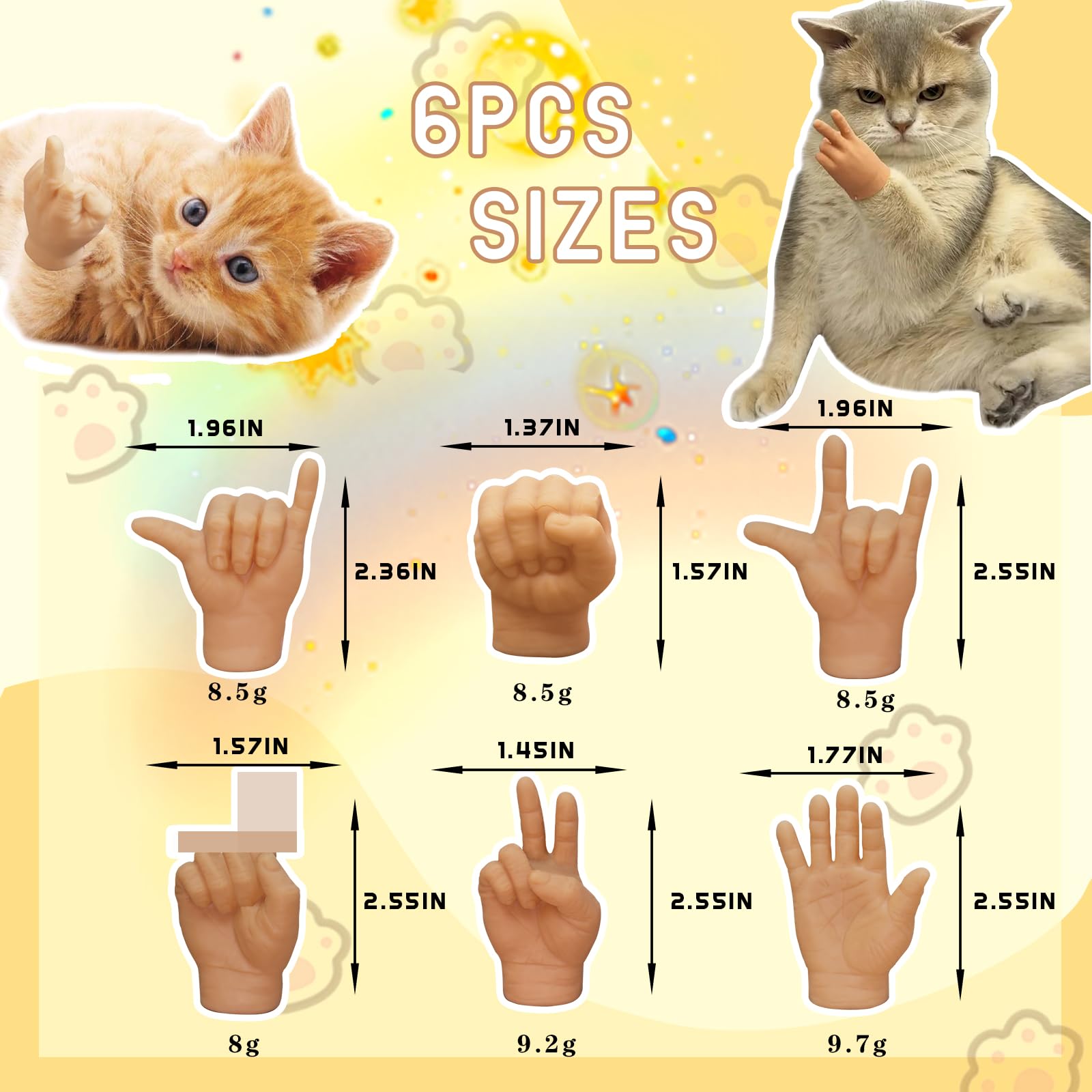 Mini Hands for Cats, Tiny Hands for Cats Crossed, Premium Rubber Finger  Puppets Little Cat Hands, Tiny Folded Hands for Cat Paws, Soft Small Tiny  Hands for Cat Massage (6pcs) : Amazon.sg: