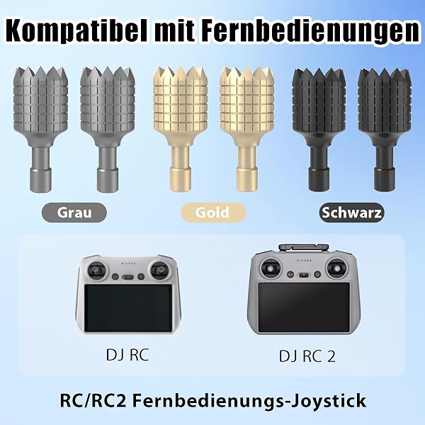 Manette de Commande pour DJI RC/RC 2 - 3 paires de joysticks en alliage d'aluminium usiné CNC - Rocker de rechange pour télécommandes Mini 3/Mini 3 Pro/Mini 4 Pro/Air 3/Air 2S/Mavic 3 Series - 4