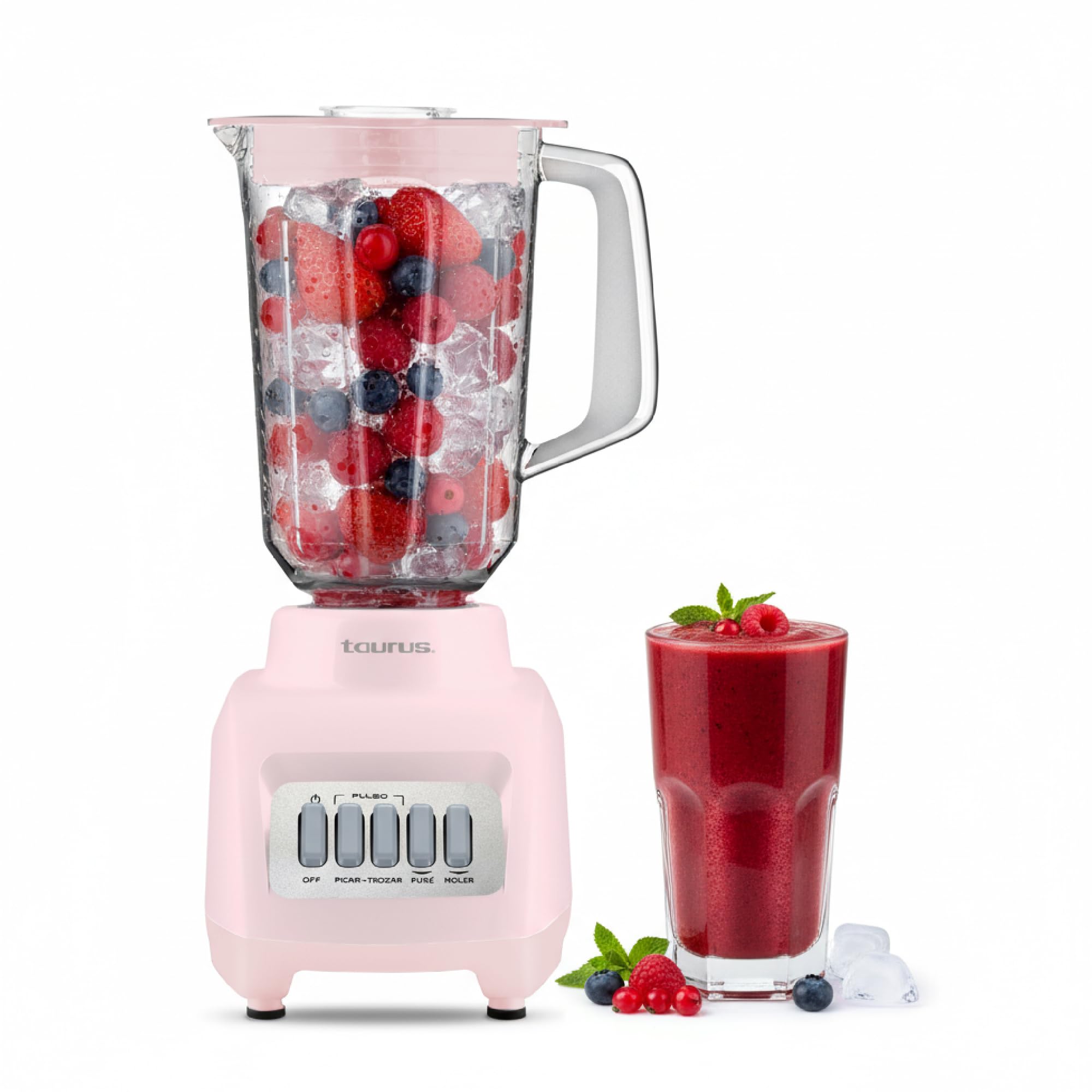 TAURUS GRANITE RIBBON — Licuadora Rosa 500W