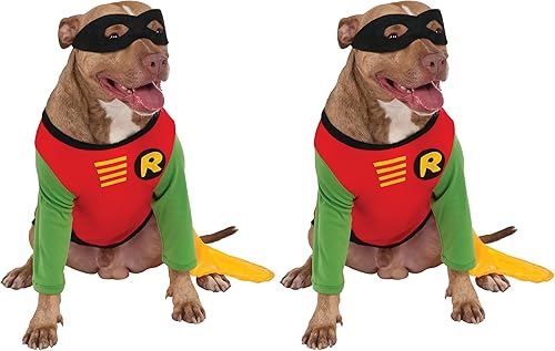 Miniatura 10 de Disfraz Rubies Costume Company de Robin de DC Comics para perro grande, 2x, Rojo