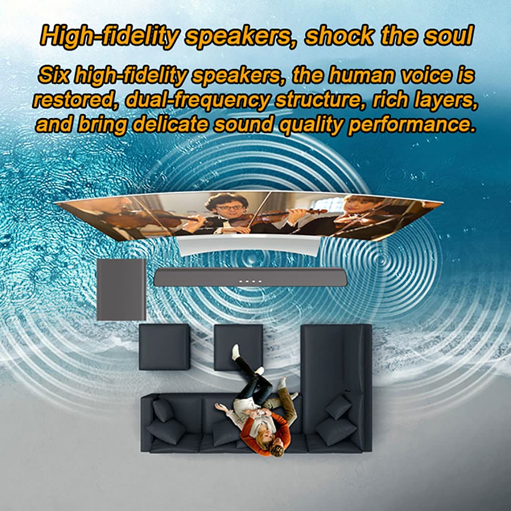 RSGK Audio Home Theater 7.1 con Subwoofer Wireless da 6,5 Pollici, Sistema di Altoparlanti Surround Home Theater per TV-Bluetooth E HDMI Arc