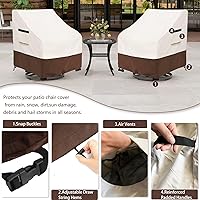 Vista 10 de Funda impermeable para mesa de centro para exteriores, rectangular para mesa auxiliar pequeña, para exteriores, rectangular, impermeable, 48 x 28 x