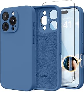 Magnetic for iPhone 16 Pro Max Case Silicone Lake Blue