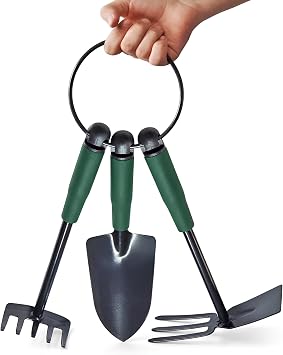 Çapa Tırmık Kürek 3’lü Set Metal Hobi Bahçe El Aletleri Saksı, Çiçek, Bitki ve Toprak Kazma Seti