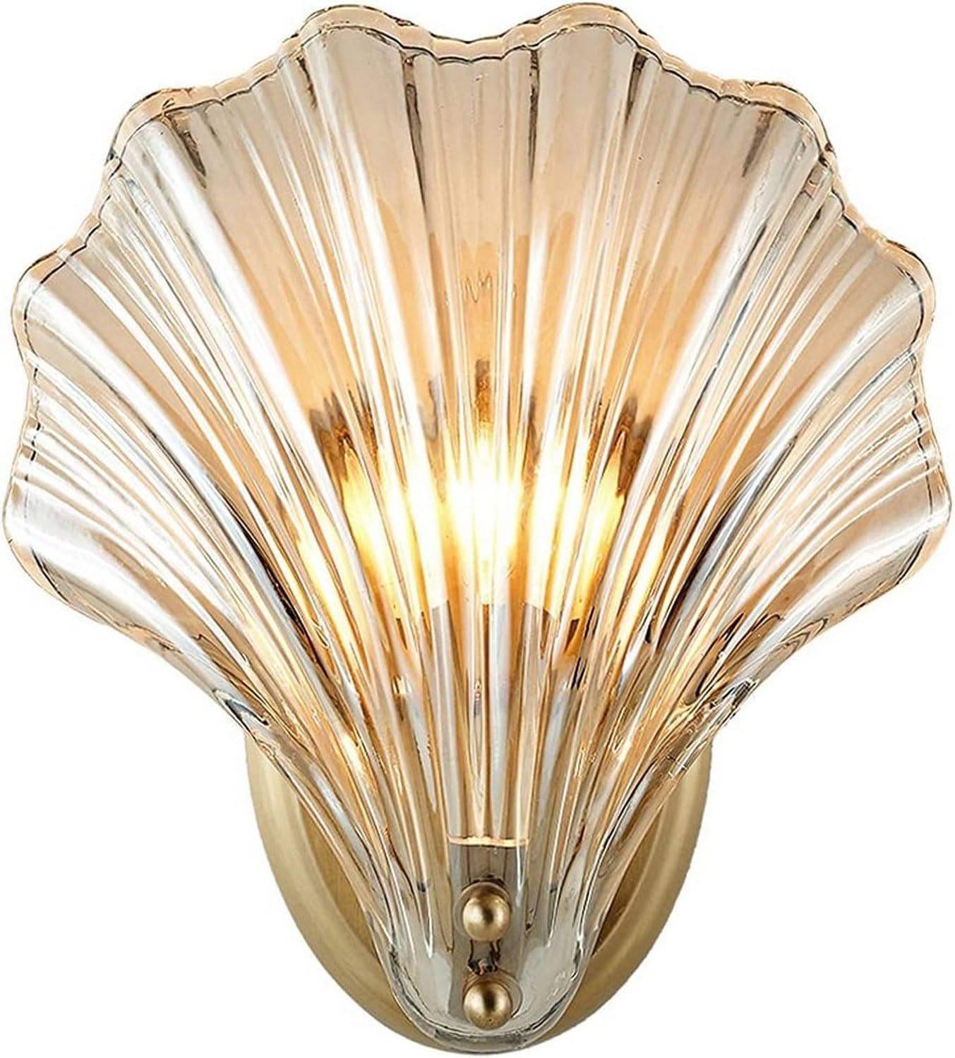 ASerZenith Led Wall Sconce, Wall Lamp Shell Copper Living Room Wall Lamp Bedroom Bedside Decorative Lighting Bedside Decor Lamp