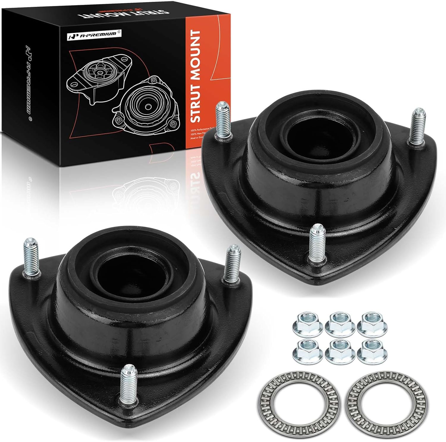 A-Premium Front Suspension Strut Mounts Compatible with Chevrolet Metro 1998-2001, Sprint 1989-1991 & Geo Metro 1989-1997 & Pontiac Firefly 1989-1991 & Suzuki Swift 1989-1994, 2-Pack