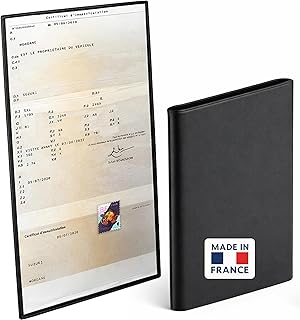Étui Carte Grise 3 Volets en PVC Gomme Souple – Protège Certificat d’Immatriculation Auto & Moto – Fabriqué en France