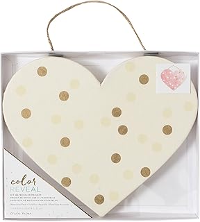 American Crafts Crate Paper Watercolor Heart Panel Color Reveal 10 x 9 Inch Dots