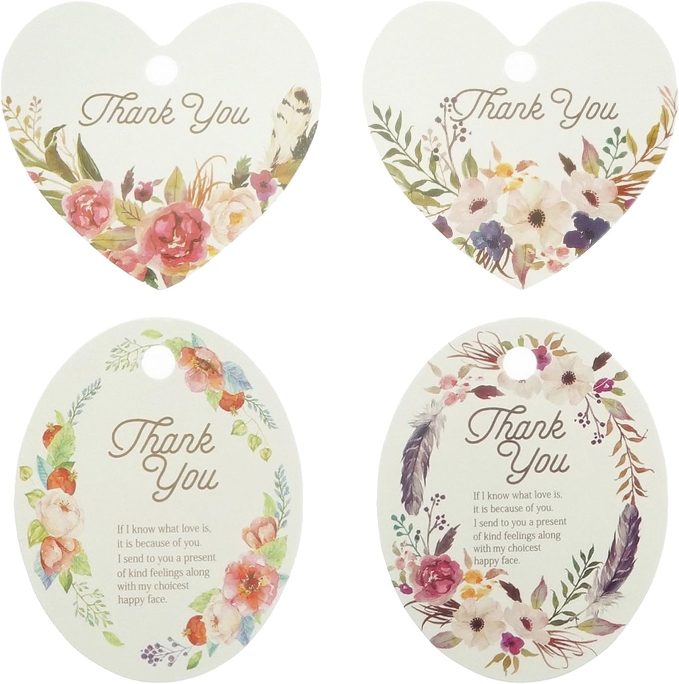 Bilipala 24 Counting Personalized Thank You Gift Tags, Baby Shower Wedding Favor Tags,Fancy Frame Gift Tags,With Jute Twine