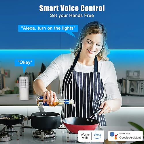 Miniatura 4 de RGBWW - Tira de luces LED inteligentes, 65.6 pies, color blanco sintonizable, 3000 K a 6500 K+RGB WiFi luces LED funcionan con Alexa Google,