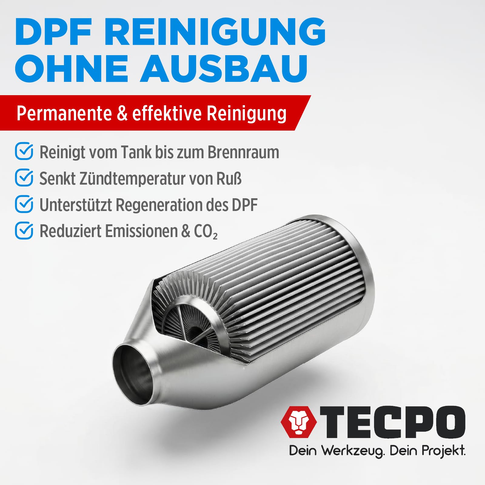 TECPO 12x Partikelfilter Reiniger Diesel DPF, 300ml DPF Diesel Reiniger Additiv Zusatz Kraftstoffzusatz Dieselpartikelfilter Reiniger Dieselkraftstoffadditiv (12er-Pack)