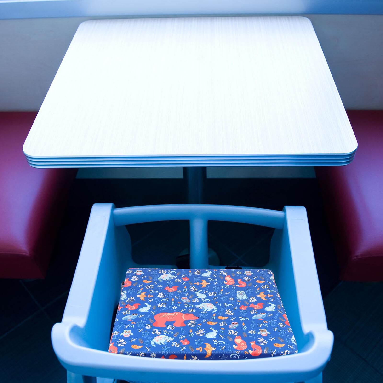 Cuscino Rialzo Sedia con Doppie Cinghie Regolabili Portatile per Seggiolone Tavolo e Studio Adatto per Pranzo Disegno e Gioco
