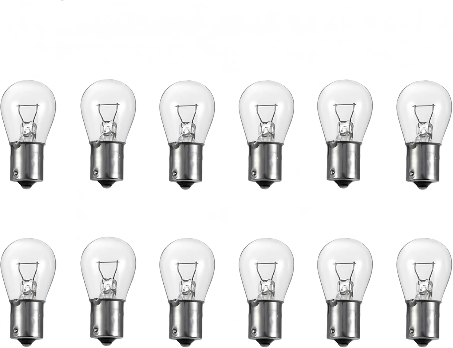 12 Bulk Pack 1156 Bulb,P21W S25 1141 7506 Ba15s 12v 32cp Automotive Brake/Back Up/Reverse Light Clear Miniature RV Bulbs Fit for Aveo/Ram Pickup/Hammer
