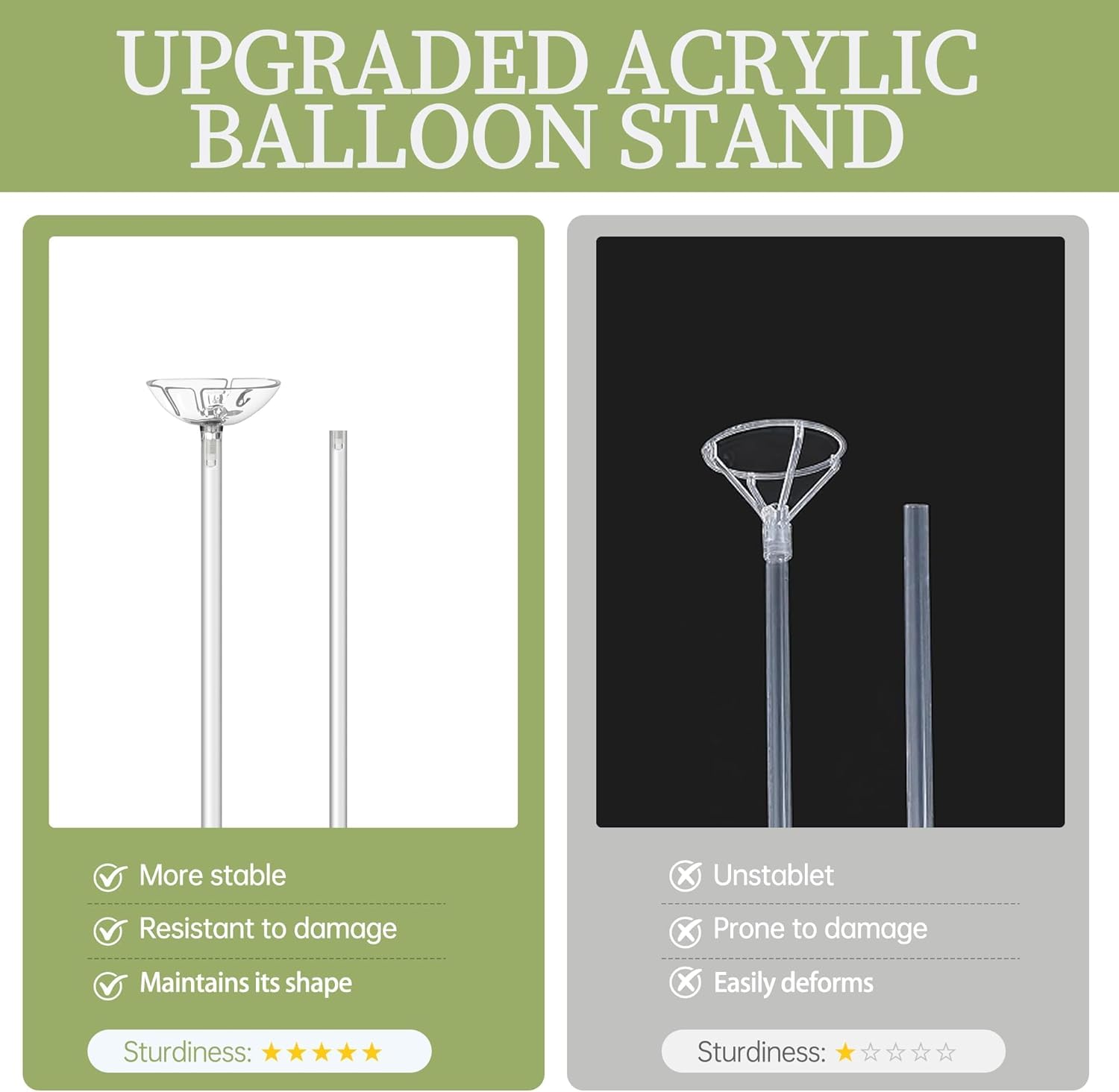 Aneco 12 Pieces Clear Acrylic Balloon Stand Set 15.7 Inches Height Balloon Centerpieces Stand with 12 Water Bags for Table Top Birthday Wedding Party Event Decoration (Balloons Not Included)