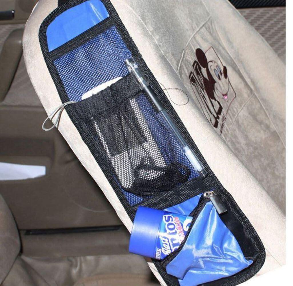 Vinsani Car Multi Side Pocket Seat Storage Hanging Bag Organise Pouch - Blue 5055675885051