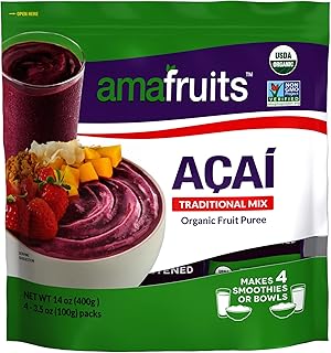 Amafruits Acai Berry Frozen Puree Traditional Mix Smoothie and Bowl Pack...