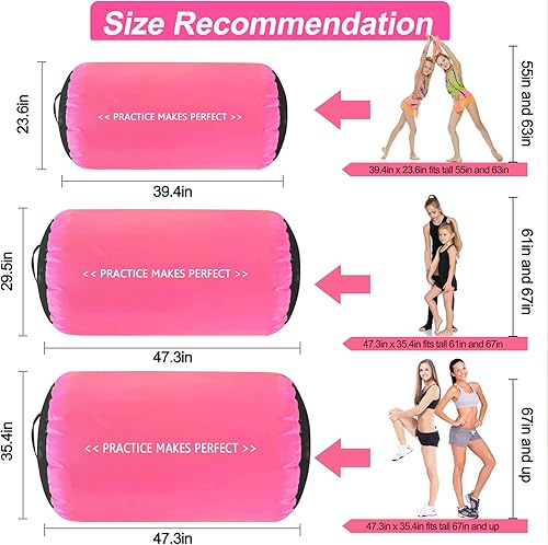 Miniatura 35 de VOFiTNY Gimnasia Equipo de Tumbling Air Barrel Inflable Octágono Vaso Roller Back Bend Trainer Chearleeding Mat Sin Bomba Menta nopump