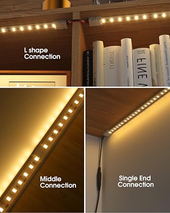 HitLights LED Strip Connectors 2Pin 8mm LED Connector Kit Include Solderless Gapless Connector, 6Inch Jumper, DC Female, DC Jack Splitter for LED Light Strips