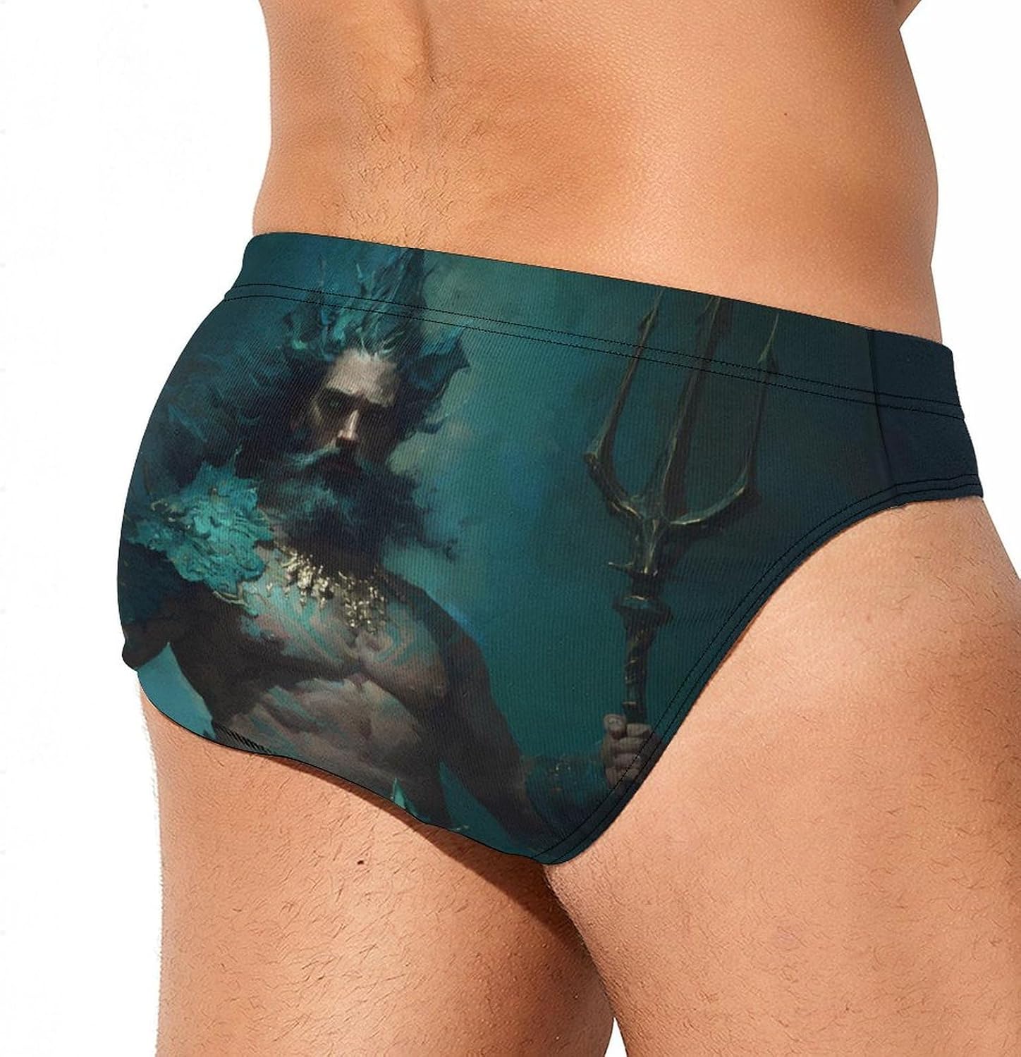 Poseidon Greek God Men's Swimwear Bikini Swimming Briefs Stretchy Swimsuits Board Surf Shorts Trunks