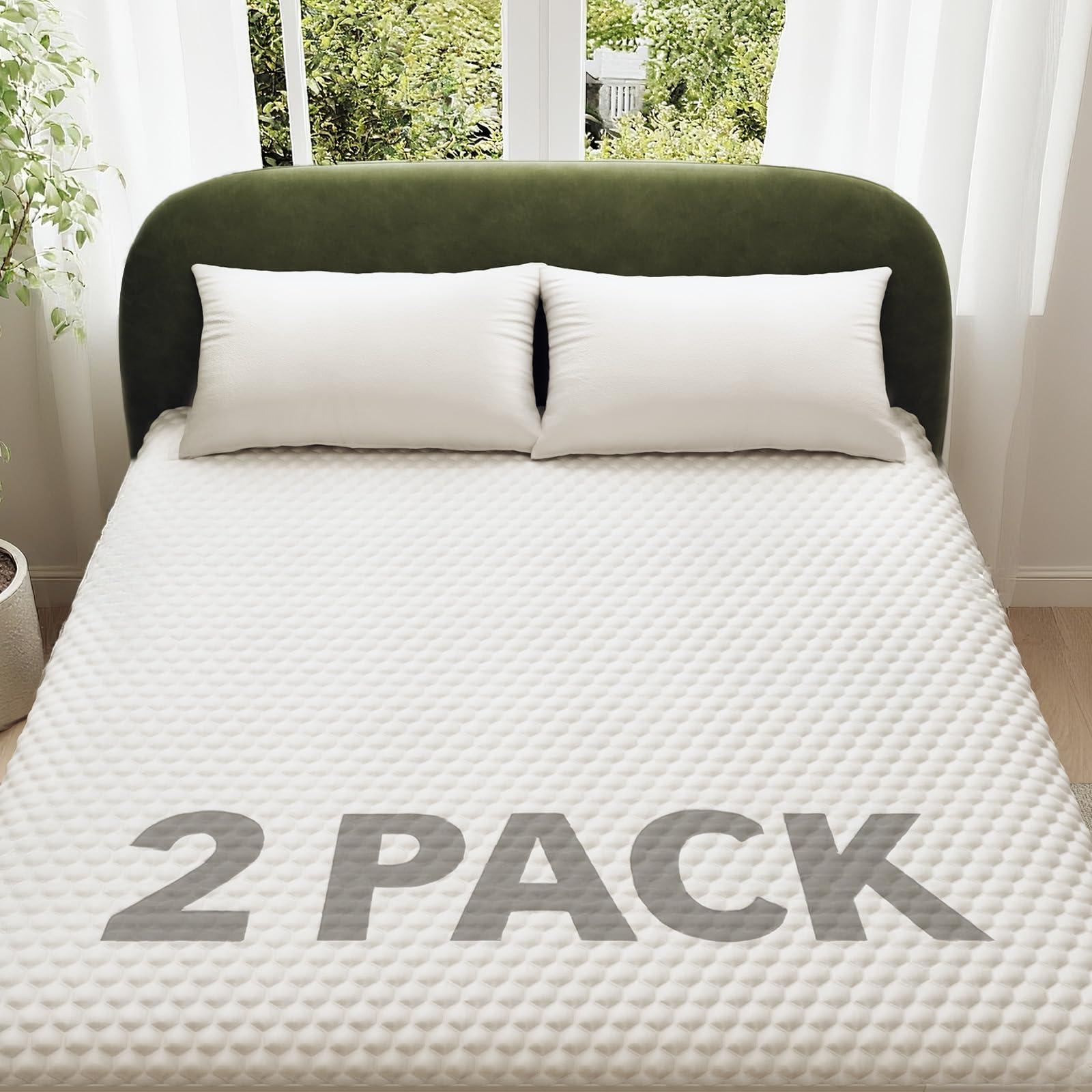 ohgeni 100% waterproof twin-2 pack mattress protector, fitted sheet with stretchable pockets, deep sleep noiseless soft. breathable cooling hypoallergenic material, bed cover for mattress