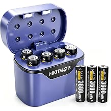 8 Pack AA Rechargeable Lithium Batteries with Charger,3600mWh High Capacity AA Batteries,LCD Display Smart Charger,2000+Cycles,2.5H Fast Charging Double A Batteries for RemoteControls,Toys, Cameras