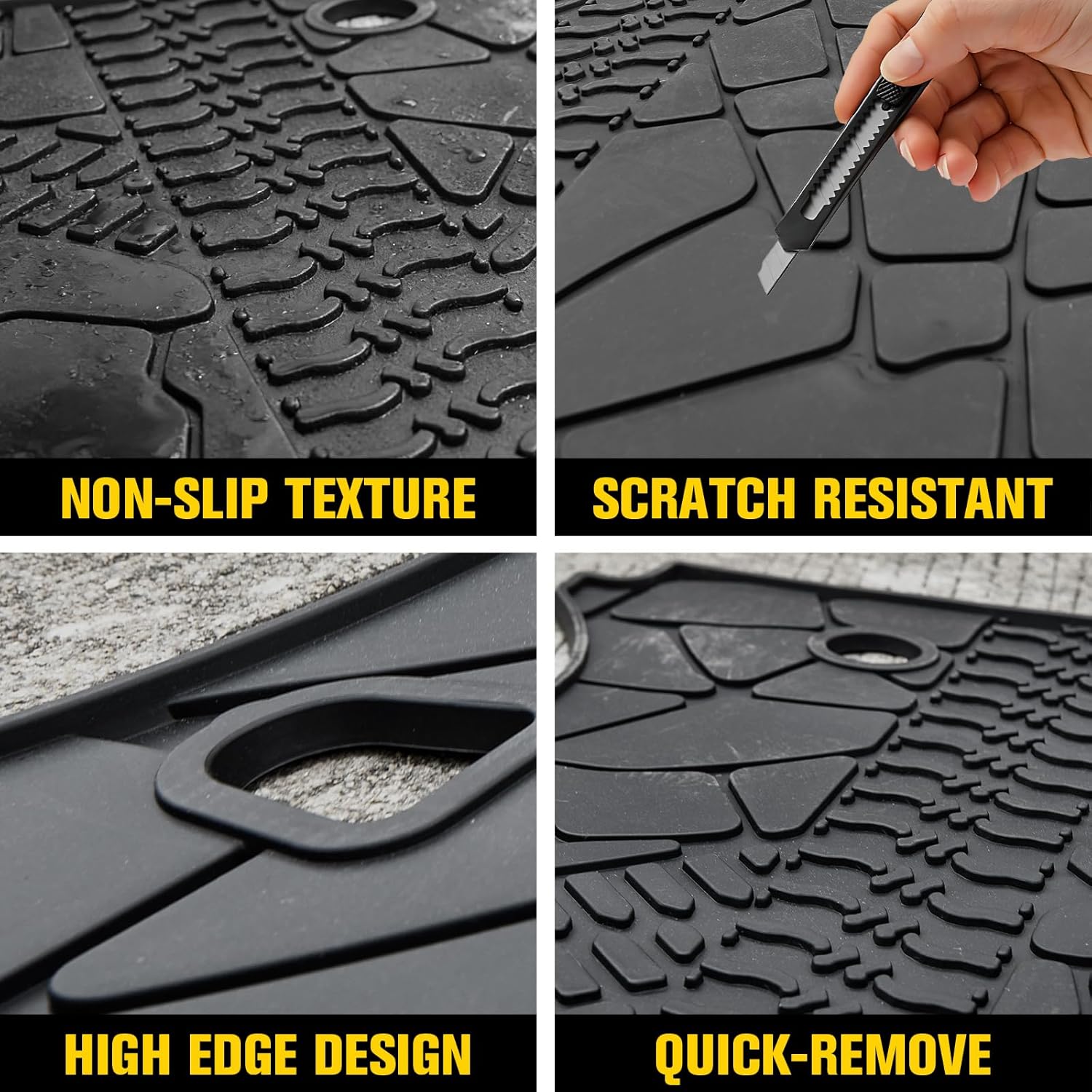 Cargo Mats for Jeep Wrangler JK 4-Door 2007-2018 OEM Replacement 82213184, Heavy Duty TPE Trunk Mat Cargo Liner, Rear Trunk Tray Cargo Liner All-Weather Protection, Black