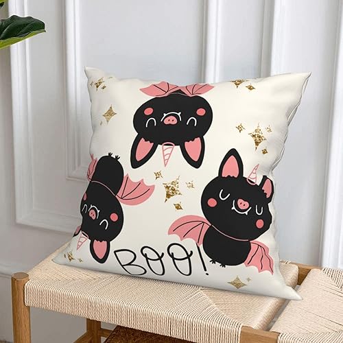 Miniatura 6 de Juego de 4 fundas de almohada de Halloween, diseño de calavera con diseño de calabaza, fantasma, groovy, rosa, diseño de estrellas, flores,