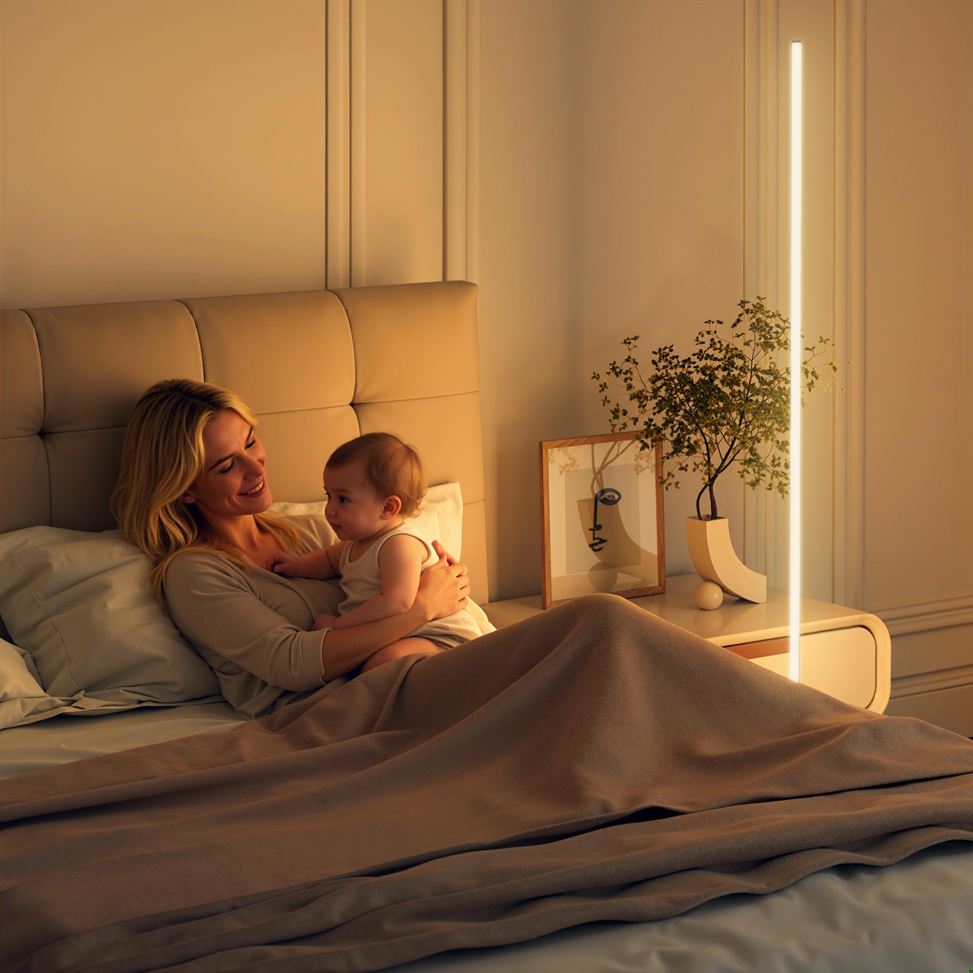 HOMCOM Lampada da Terra LED Alta 150 cm Luminosità Regolabile Argento | Temperatura Colore Regolabile, Telecomando Magnetico, Timer, Interruttore a Pedale