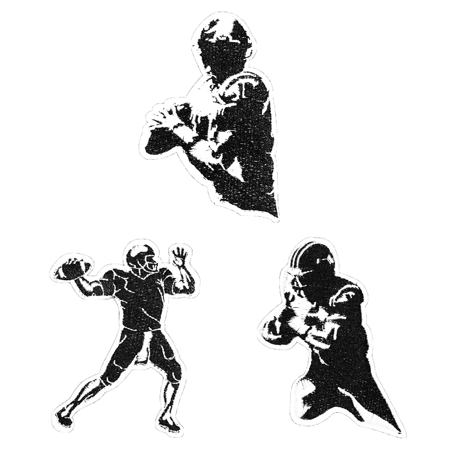 Addones 3Pcs Rugby Fans' Favorite Logo Embroidered Patch Applique for Clothes, Dress, Hat, Jeans, DIY Accessories