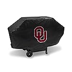 NCAA Rico Industries Oklahoma Sooners Black Deluxe Grill Cover Deluxe Vinyl Grill Cover - 68 Wide/Heavy Duty/Velcro Staps