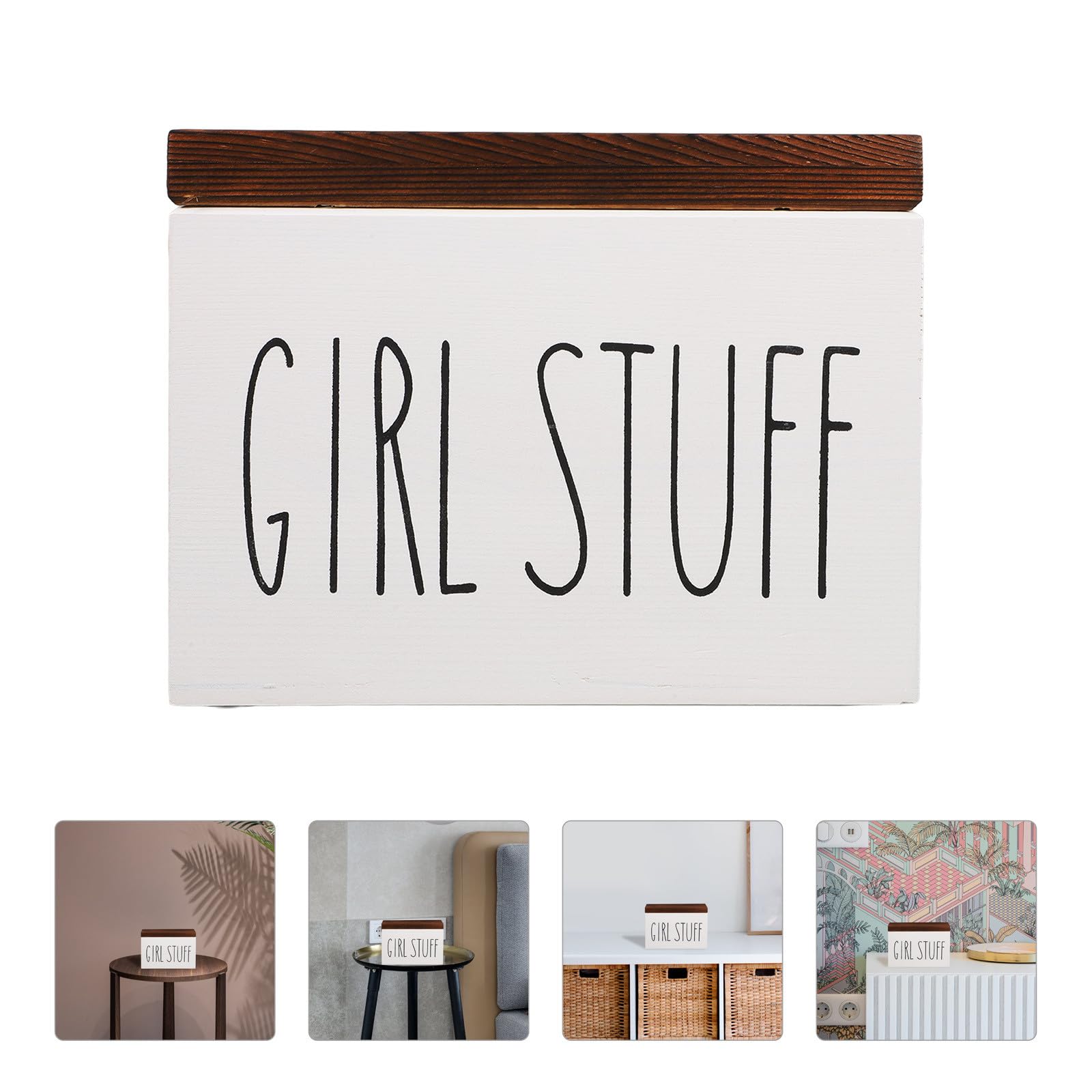 Artibetter Damenhygiene Organizer Holz Aufbewahrungsbox mit Staubschutz und Deckel Große Kapazität für Badezimmer und Schreibtisch Minimalistisches Design für Frauen