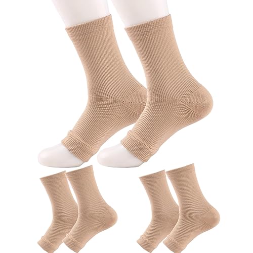 2 pares de calcetines de neuropatía para mujeres y hombres, calcetines tobilleros y calcetines de tendinitis, para aliviar el dolor y fascitis