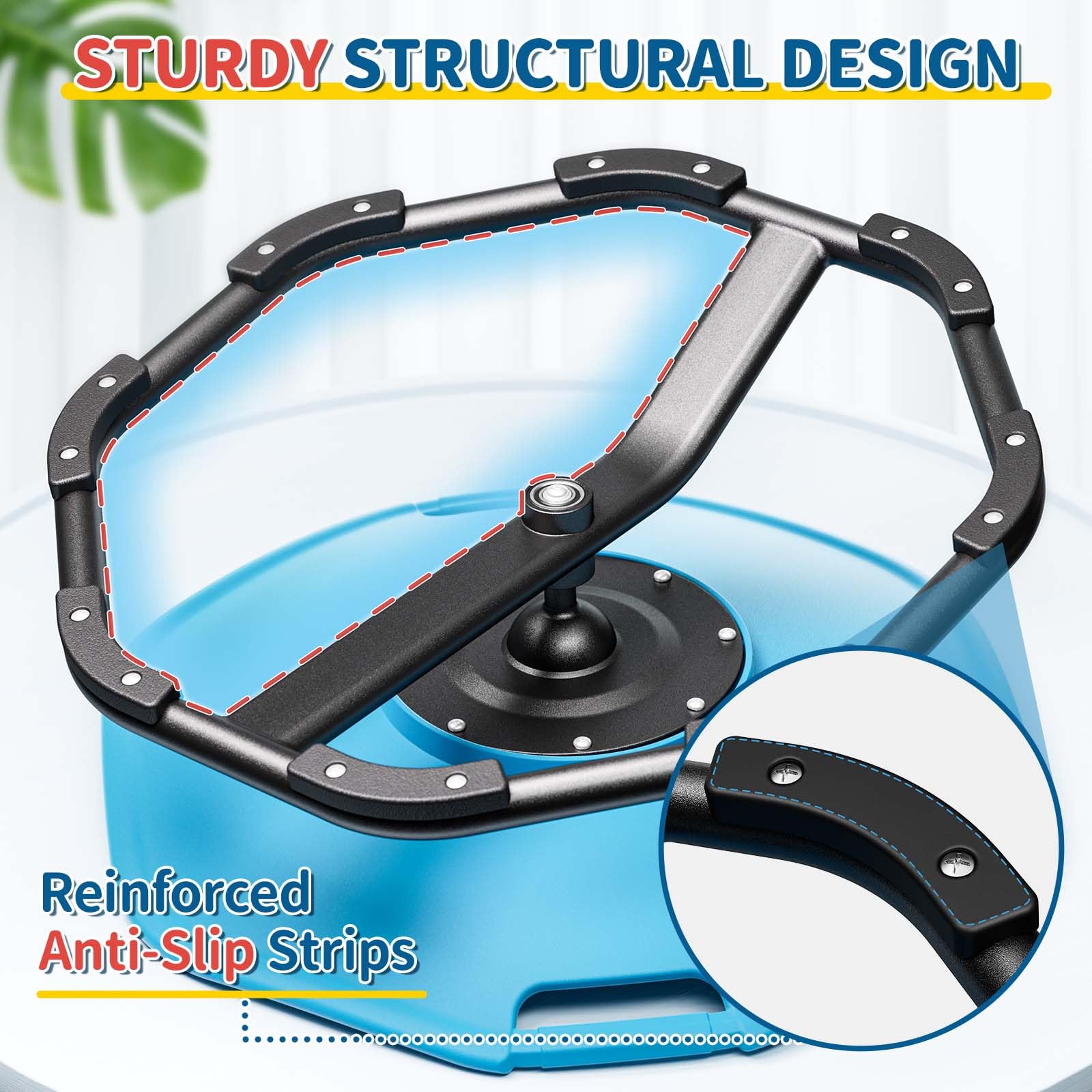 KidBloom Sedia Girevole Bambini Sensoriale con Maniglie, Giochi Sensoriali Autismo, Sedia Girevole con Base Antiscivolo e Rotazione a 360° (Blu)