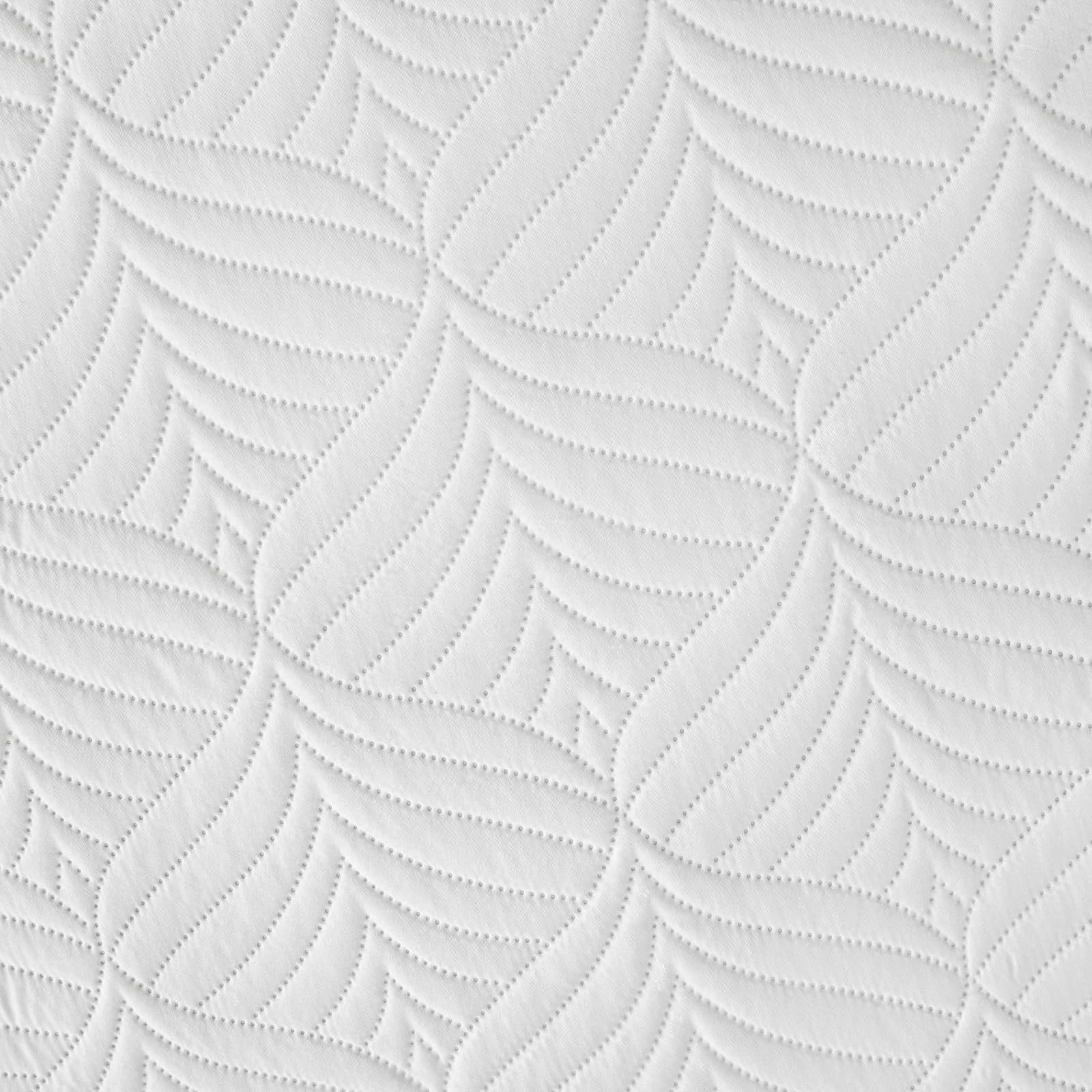 Whale Flotilla Moderne Couvre-Lit 260x280 cm, Dessus de Lit avec 2 Taies d'oreiller, en Microfibre avec Motif Géométrique, Doux et Léger pour 4 Saisons, Blanc