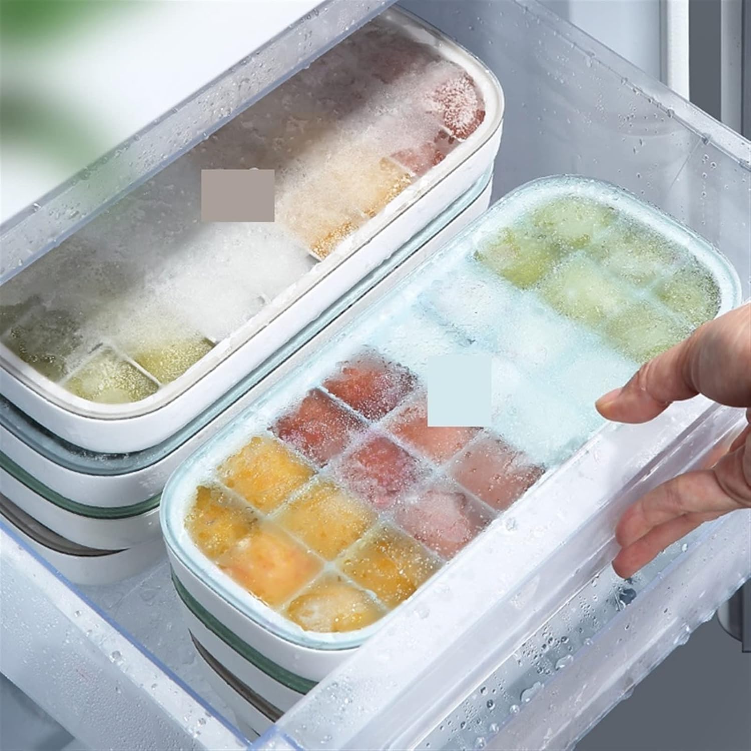 Ice Pop Molds 24/hole silica gel ice cream mould cube tray popsicle bucket Diy dessert(Grey)