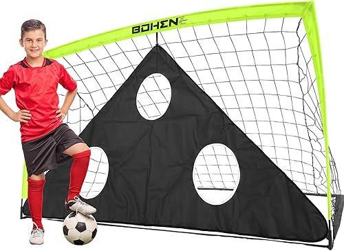 BOHEN 6x4FT Portable Soccer Goal for Kids Backyard with Carry Bag - Easy Folding Lightweight Fun for Outdoor Indoor Training Games for Teen Youth