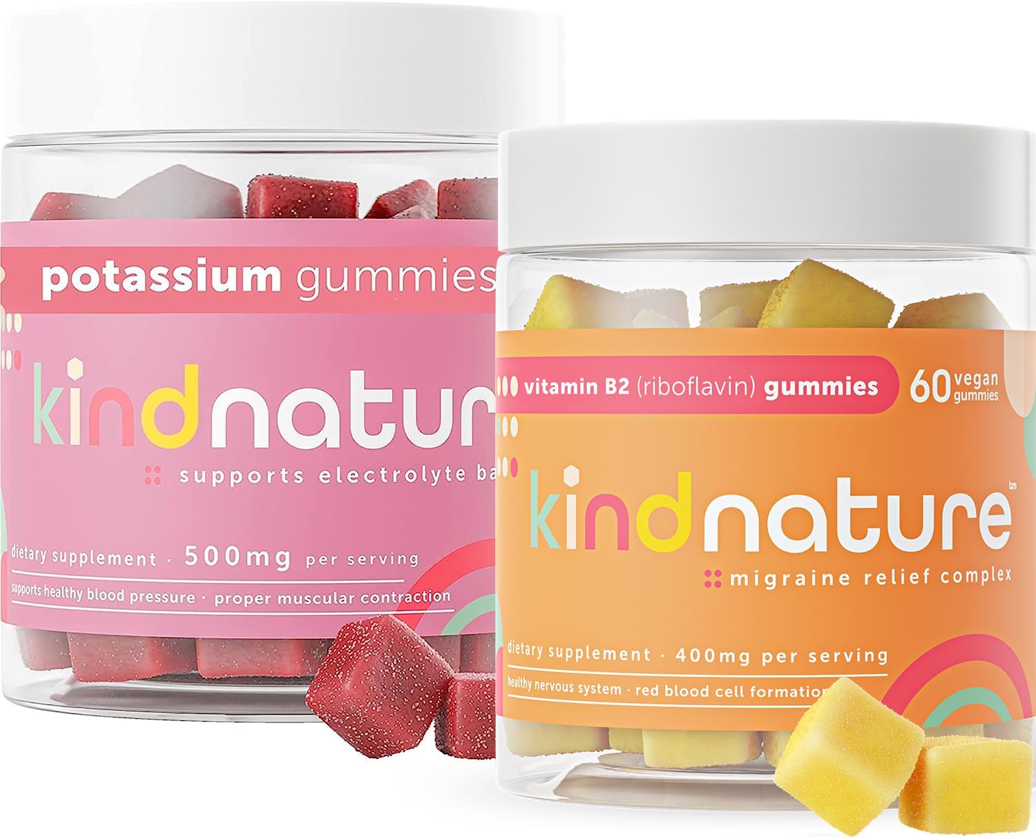 Kind Nature Vitamin B2 Riboflavin 400mg & Potassium Gummies