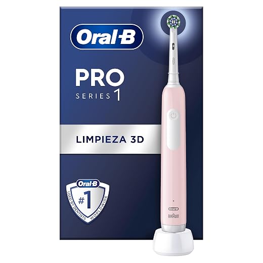 Oral-B Pro Series 1 Electric Toothbrush with Rechargeable Handle and Head, Designed by Braun, Original Gifts for Women and Men - Pink
