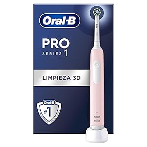 Oral-B Pro Series 1 Cepillo de Dientes Eléctrico con Mango Recargable y Cabezal, Diseñado por Braun, Regalos Originales para Mujer y Hombre - Rosa