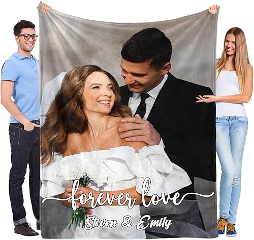 MeMoShe Mantas personalizadas con fotos, regalos personalizados para parejas, manta personalizada con imagen, regalo de cumpleaños para esposa,