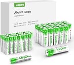 Lepro 24 Pack AA and AAA Batteries Combo Pack, High-Performance Alkaline Batteries, Included 12 Double AA Batteries & 12 Triple AAA Batteries, Long Lasting, Leak-Proof, Ideal for Everyday Devices